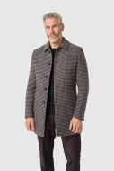 Brown and blue plaid Cavani coat