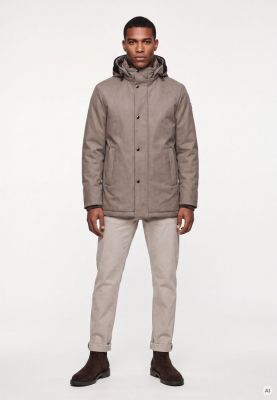 Giaccone fango milestone con collo in eco pelliccia staccabile 