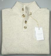 Lupetto con bottoni cavalieri lana cashmere seta