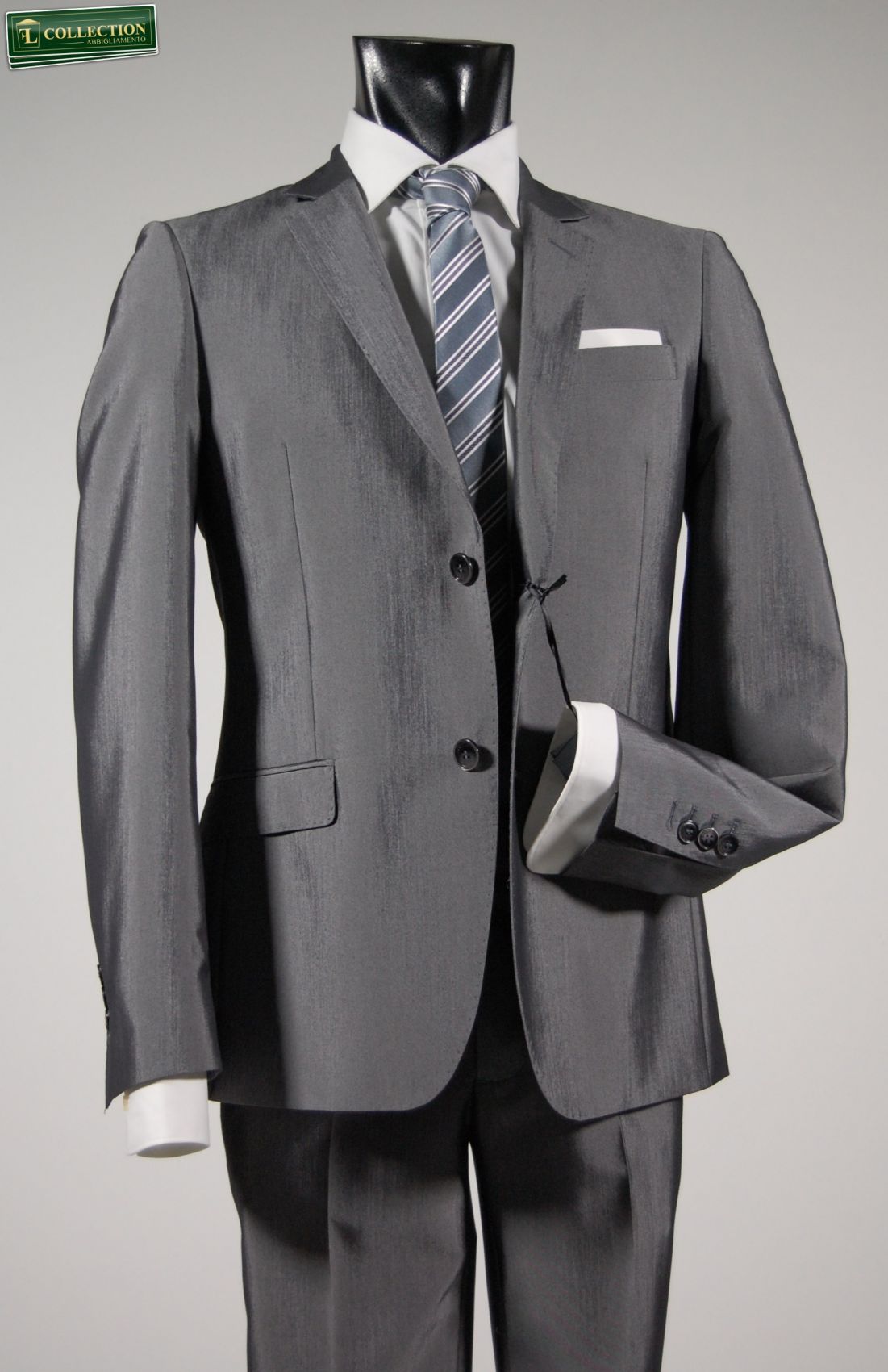 Abito uomo slim fit grigio lucido John Barritt saldi outlet negozio abbigliamento uomo