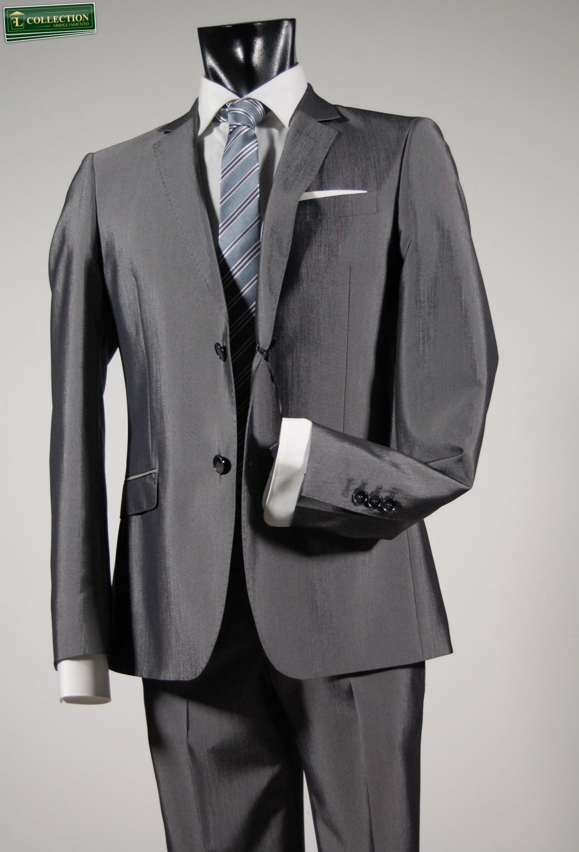 Abito uomo slim fit grigio lucido John Barritt saldi outlet negozio  abbigliamento uomo