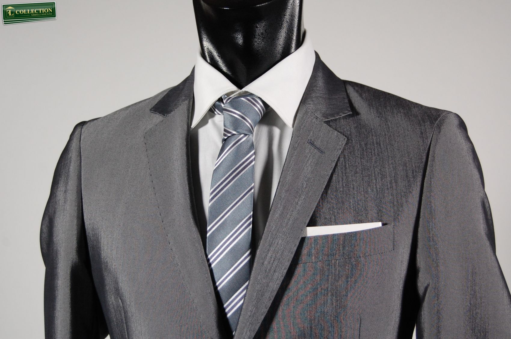 Abito uomo slim fit grigio lucido John Barritt saldi outlet negozio abbigliamento  uomo