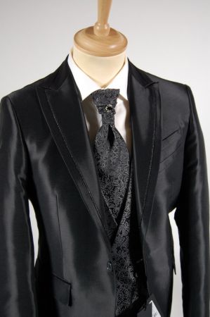 Black ceremony dress complete with waistcoat and tie luciano soprani
