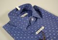 Blue patterned shirt ingram slim fit stretch cotton